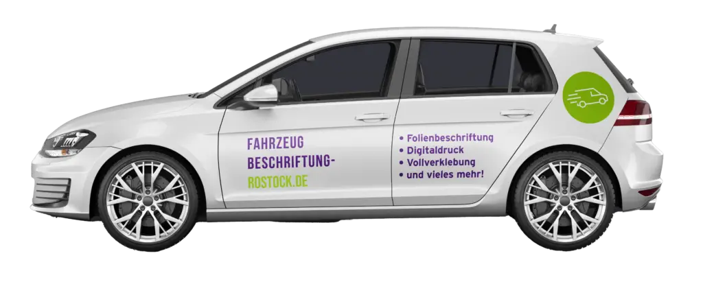 Fahrzeugbeschriftung eines VW Golfs